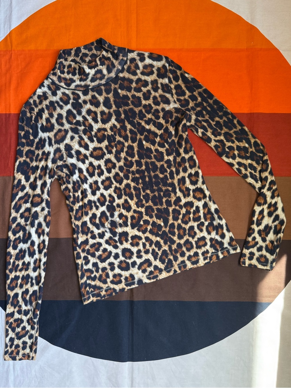 Rag and Bone cheetah print mock neck